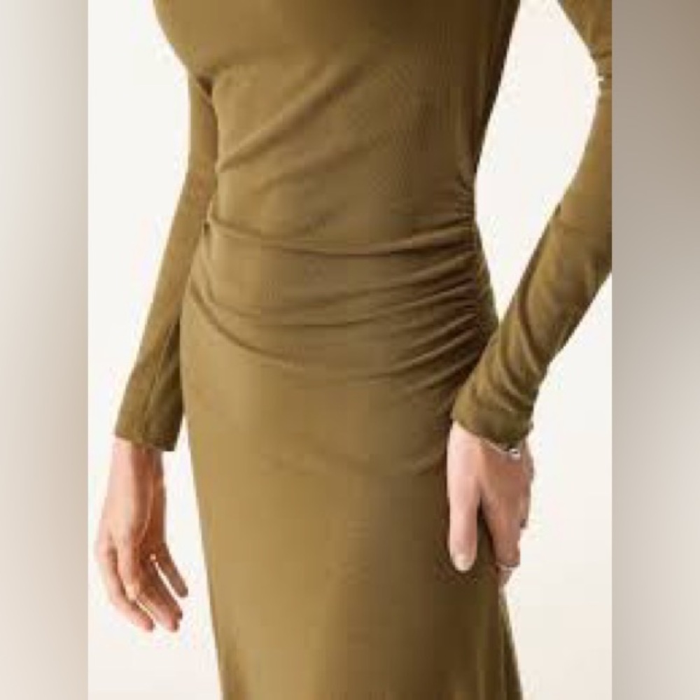 OGL long sleeve ruched maxi dress, size S
